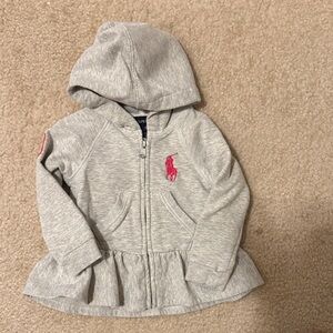 Polo by Ralph Lauren Gray Hoodie with Pink Logo